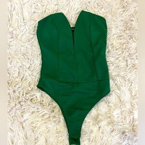 Strapless Emerald Green Bodysuit
